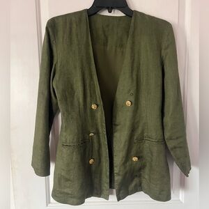 Olive Green Double-Breasted Women's Jacket - Medium